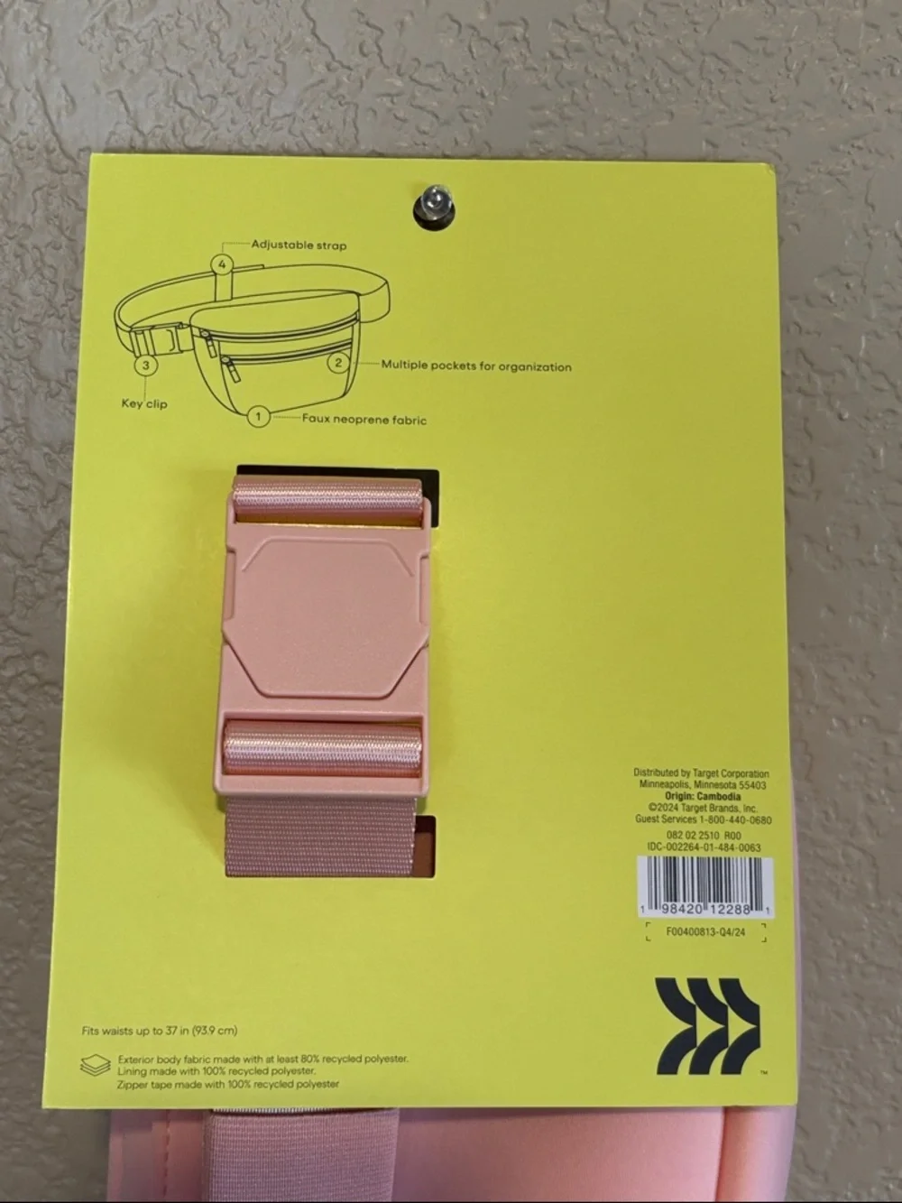 NWT all in motion Pink Crossbody Belt Bag - Picture 3 of 3